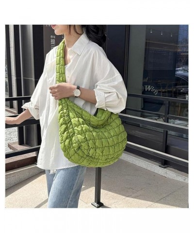 Quilted Puffer Tote Bags for Women Lightweight Quilted Padding Shoulder Bag Satchel Handbag Zip Puffer Bag Green L-yellow $11...