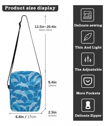 Small Shoulder Dolphins Animal Messenger Bags Women and Men Mini Adjustable Crossbody Handbag, Travel Portable Purse Phone Pa...