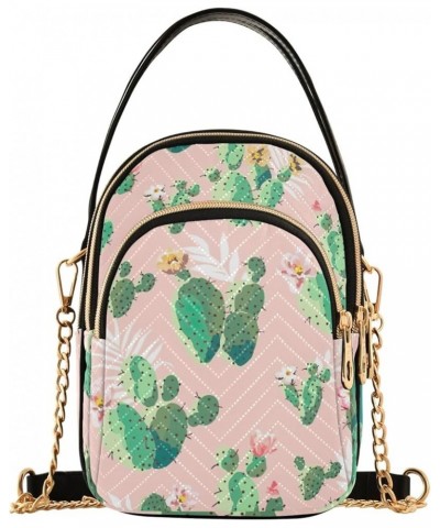 Fleur de Lis on Dark Womens Shoulder Bags Crossbody Crossbody Cell Phone Bag Cute Cactus Print $17.99 Crossbody Bags