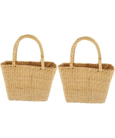 2pcs Straw Bag Rattan Baskets for Storage Woven Summer Bag Summer Woven Tote Beach Tote Bags Large Tote Bag Boho Straw Handba...