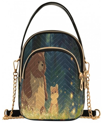 Bear Look Firefly Crossbody Handbags for Women Casual Leather Shoulder Phone Purse $10.92 Crossbody Bags