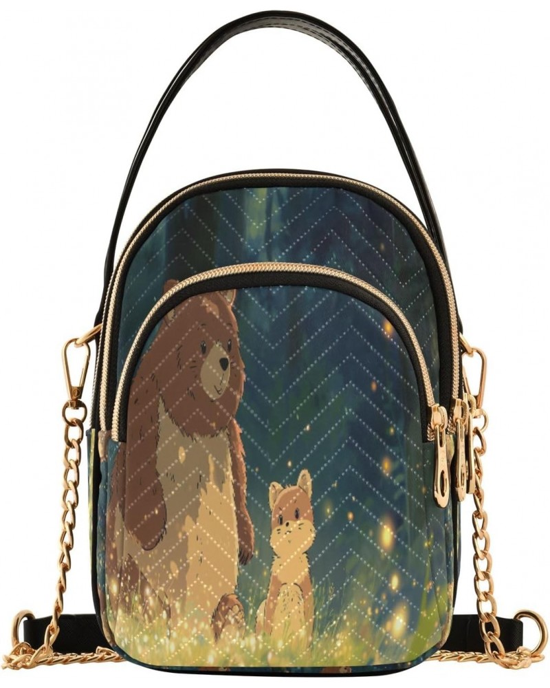 Bear Look Firefly Crossbody Handbags for Women Casual Leather Shoulder Phone Purse $10.92 Crossbody Bags