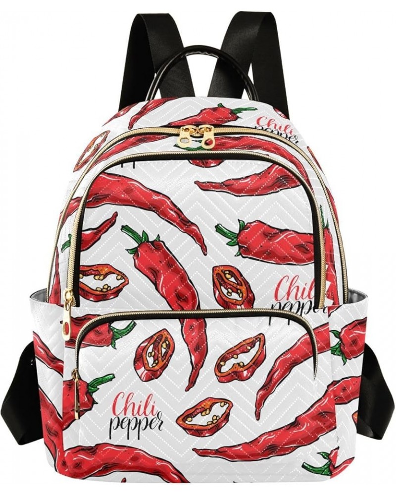 Chili Peppers Backpack Purse for Women Fashion Travel Bag Ladies Shoulder Bags Back Pack Weekend Bag,M Small $16.10 Backpacks