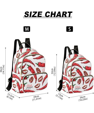 Chili Peppers Backpack Purse for Women Fashion Travel Bag Ladies Shoulder Bags Back Pack Weekend Bag,M Small $16.10 Backpacks