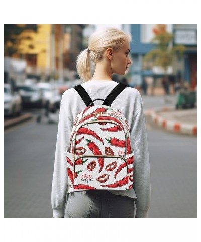 Chili Peppers Backpack Purse for Women Fashion Travel Bag Ladies Shoulder Bags Back Pack Weekend Bag,M Small $16.10 Backpacks