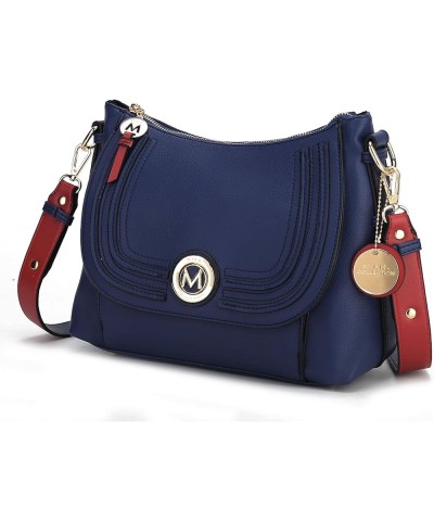 Crossbody Bag for Women, Designer Lady Purse Large Messenger Maggie Navy Wine $22.88 Crossbody Bags