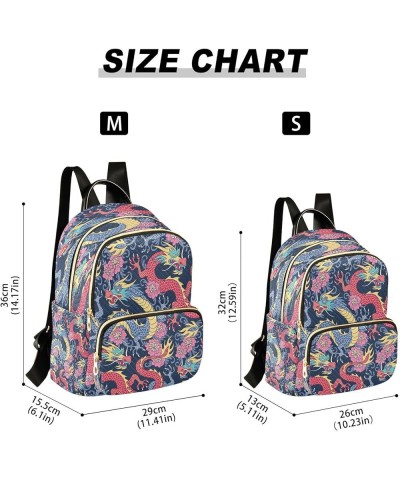 Blue Red Dragons Women Backpack Purse Ladies Fashion Shoulder Bag Daypack Travel Bag 10L Medium $18.19 Backpacks