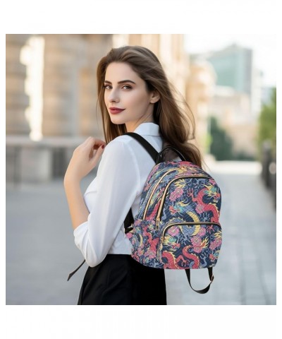 Blue Red Dragons Women Backpack Purse Ladies Fashion Shoulder Bag Daypack Travel Bag 10L Medium $18.19 Backpacks