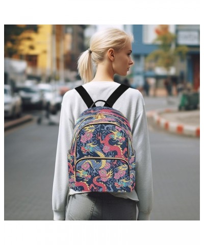 Blue Red Dragons Women Backpack Purse Ladies Fashion Shoulder Bag Daypack Travel Bag 10L Medium $18.19 Backpacks