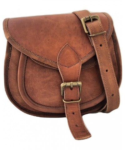 Leather Women's Hippe Leather Purse Crossbody Shoulder Bag Travel Satchel Handbag Bag Brown $31.62 Satchels