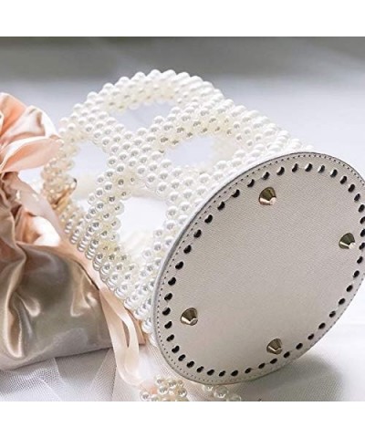 YUSHINY Women Hollow Handmade Pearl Beaded Bucket Evening Bag Artificial Leather Bottom with Pink InnerBag & DustBag $21.23 E...