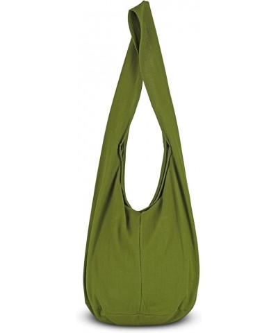 Crossbody Handbag Boho Handmade Cotton Bag For Unisex Olive $11.39 Crossbody Bags