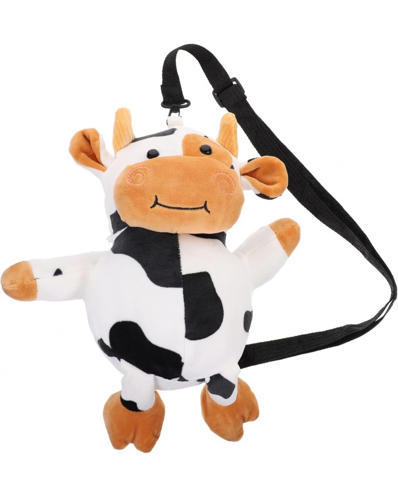 Cow Messenger Bag Girl Purses Fluffy Cow Wallets for Women Cartoon Plush Toy Cute Cow Print Sling Bag Plush Crossbody Bag Tot...