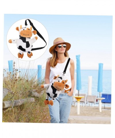 Cow Messenger Bag Girl Purses Fluffy Cow Wallets for Women Cartoon Plush Toy Cute Cow Print Sling Bag Plush Crossbody Bag Tot...