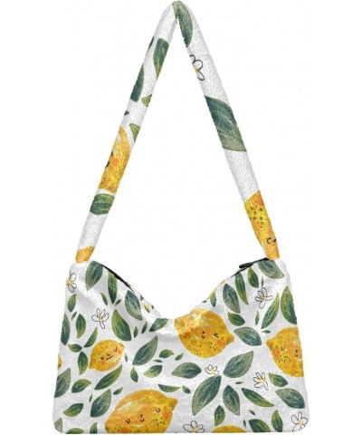 Fruit Women Boho Handbag Avocado Flower Pineapple Gold Gorgeous Cute Lemon Green Leaves Underarm Bag Tote Bag Shoulder Bag Cr...