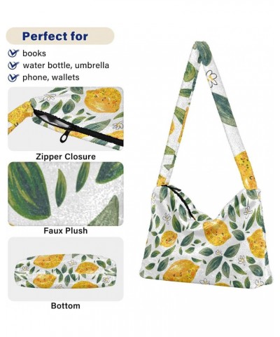 Fruit Women Boho Handbag Avocado Flower Pineapple Gold Gorgeous Cute Lemon Green Leaves Underarm Bag Tote Bag Shoulder Bag Cr...