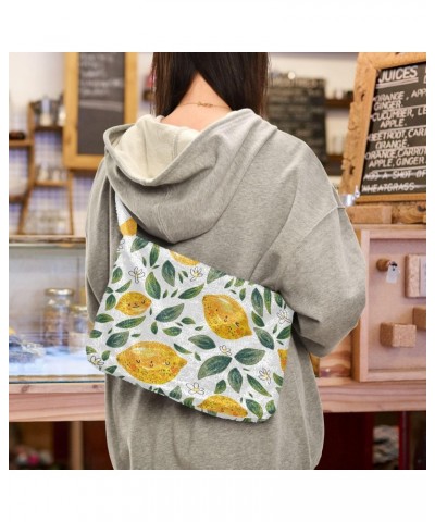 Fruit Women Boho Handbag Avocado Flower Pineapple Gold Gorgeous Cute Lemon Green Leaves Underarm Bag Tote Bag Shoulder Bag Cr...