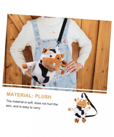 Cow Messenger Bag Girl Purses Fluffy Cow Wallets for Women Cartoon Plush Toy Cute Cow Print Sling Bag Plush Crossbody Bag Tot...