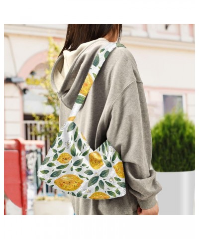 Fruit Women Boho Handbag Avocado Flower Pineapple Gold Gorgeous Cute Lemon Green Leaves Underarm Bag Tote Bag Shoulder Bag Cr...