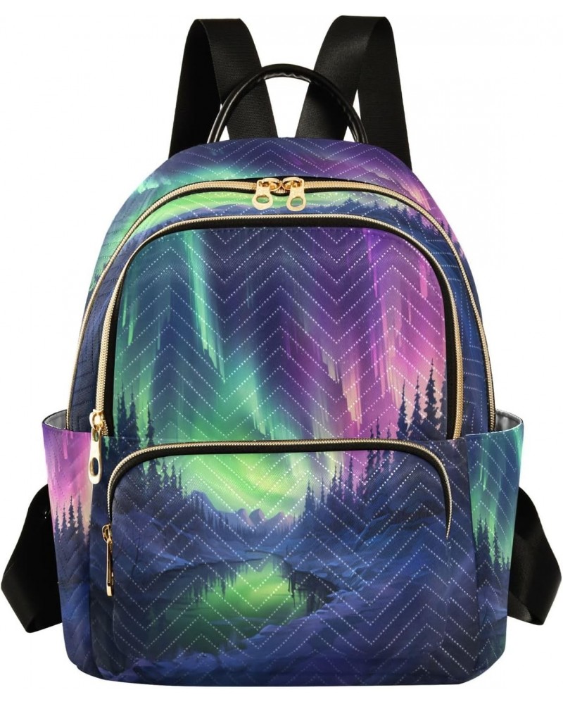 Polar Lights Women Backpack Purse Travel Daypack Shoulder Bag $18.54 Backpacks