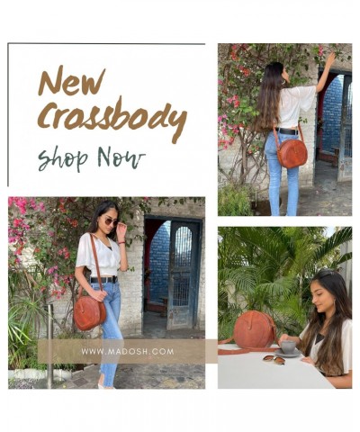 Genuine Leather Women's Crossbody Semi-Circular Hobo Style Shoulder Bag $24.47 Crossbody Bags