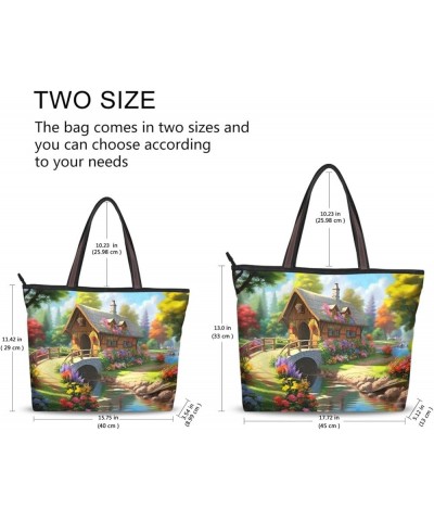 Women Tote Bags Farmhouse Flowers Floral Top Handle Satchel Handbags Shoulder Bag for Shopping 20847848 Farmhouse $10.70 Satc...