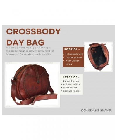 Genuine Leather Women's Crossbody Semi-Circular Hobo Style Shoulder Bag $24.47 Crossbody Bags