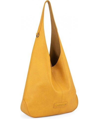 Hobo Bags Purse for Women Ultra Soft Foldable Shoulder Slouchy Handbags with Coin Purse B-yellow $15.29 Hobo Bags