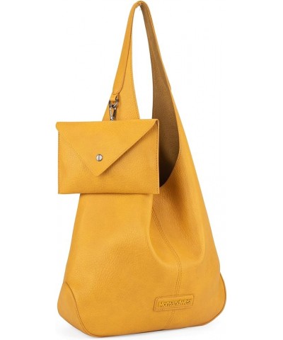 Hobo Bags Purse for Women Ultra Soft Foldable Shoulder Slouchy Handbags with Coin Purse B-yellow $15.29 Hobo Bags