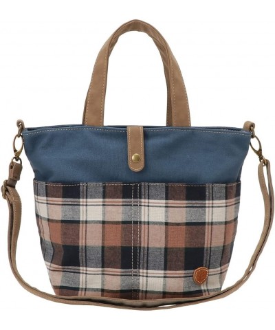 Chiemi Sax 6224 Tote Bag, Recycled Cotton, Sustainable, Madras Check, Full of Pockets, 2-Way 00 Navy $23.44 Totes