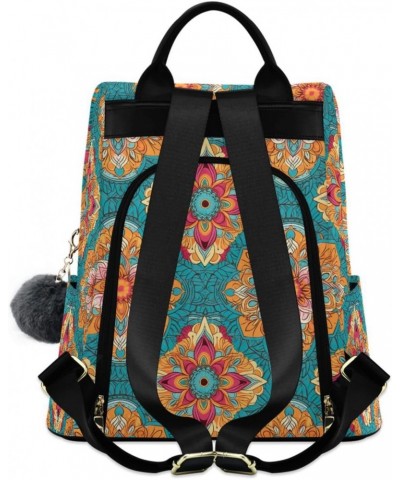 Mandala Boho Flowers Womens Backpack Purse Shoulder Bag Travel Backpack Bookbag Casual Satchel Bags for Travel Work Women Lad...