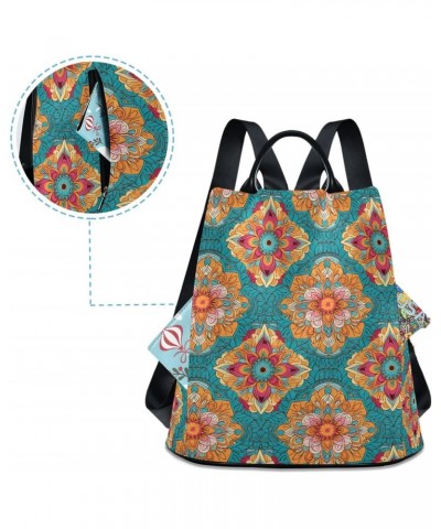 Mandala Boho Flowers Womens Backpack Purse Shoulder Bag Travel Backpack Bookbag Casual Satchel Bags for Travel Work Women Lad...