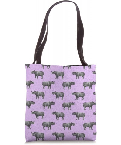 Purple Rhino Rhinoceros Safari Wild Animal African Pattern Tote Bag $11.34 Totes