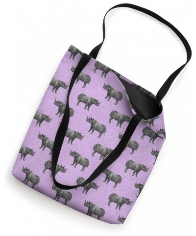 Purple Rhino Rhinoceros Safari Wild Animal African Pattern Tote Bag $11.34 Totes