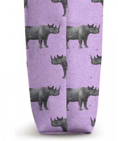 Purple Rhino Rhinoceros Safari Wild Animal African Pattern Tote Bag $11.34 Totes