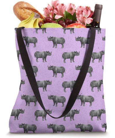 Purple Rhino Rhinoceros Safari Wild Animal African Pattern Tote Bag $11.34 Totes