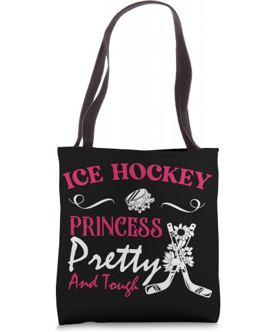 Ice Hockey Princess Ice Hockey Player Stick Winter Sports Tote Bag $11.60 Totes