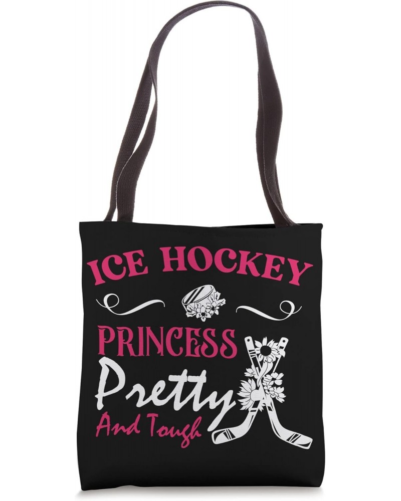 Ice Hockey Princess Ice Hockey Player Stick Winter Sports Tote Bag $11.60 Totes