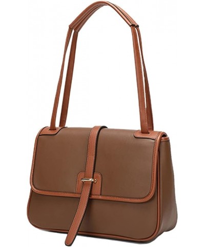 Large Capacity Shoulder Bag for Women Genuine Leather Handbag Retro Tote Bag Casual Satchel Khaki $49.94 Totes