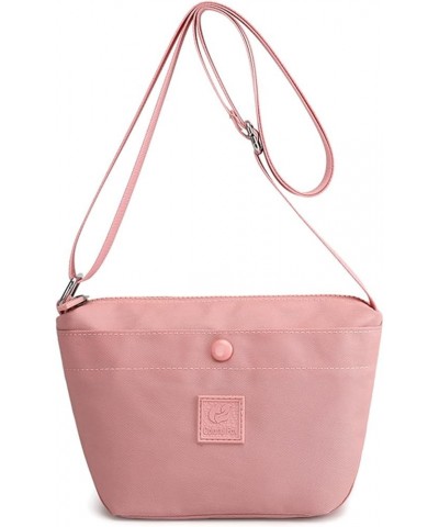 Canvas Triple Zipper Shoulder Purse Adjustable Strap Phone Crossbody Bag Pink $13.24 Shoulder Bags