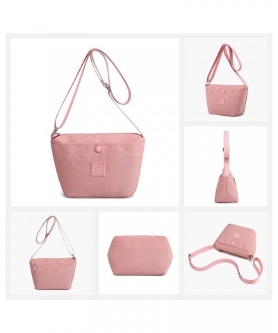 Canvas Triple Zipper Shoulder Purse Adjustable Strap Phone Crossbody Bag Pink $13.24 Shoulder Bags