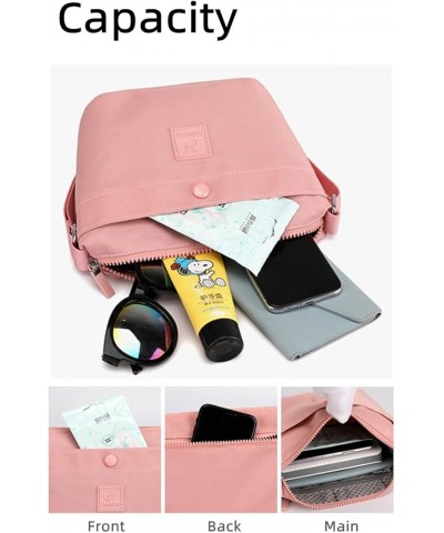 Canvas Triple Zipper Shoulder Purse Adjustable Strap Phone Crossbody Bag Pink $13.24 Shoulder Bags