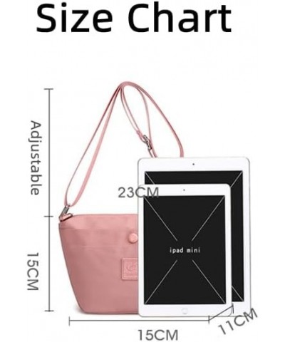 Canvas Triple Zipper Shoulder Purse Adjustable Strap Phone Crossbody Bag Pink $13.24 Shoulder Bags