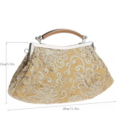 Women's Clutch Beaded Sequin Evening Clutch Bags Party Wedding Purse Gold $28.26 Evening Bags