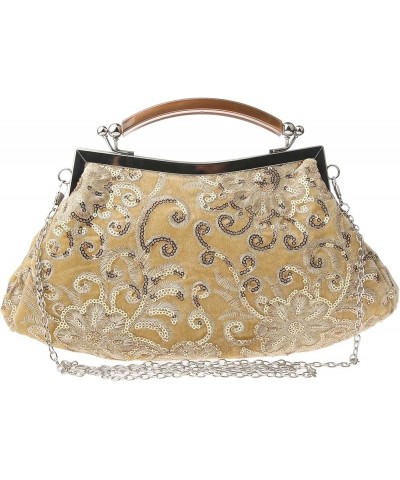 Women's Clutch Beaded Sequin Evening Clutch Bags Party Wedding Purse Gold $28.26 Evening Bags