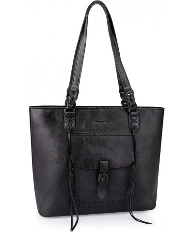 Genuine Leather Purses for Women Hobo Bags with Tooling Handle & Tassels Aa-black - Tote New $35.28 Totes