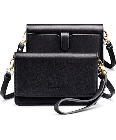 Crossbody Bag for Women Cellphone Little Purse with Credit Card Slots Lightweight Leather Wristlet Wallet 0 Black $15.84 Cros...