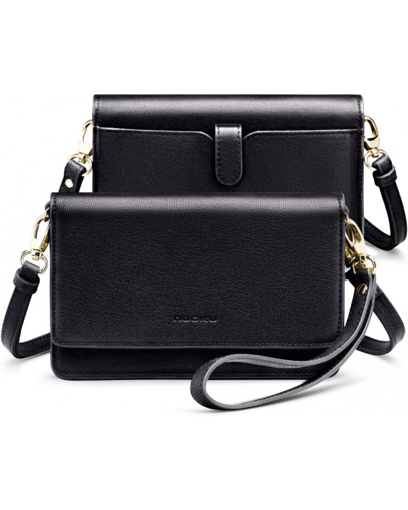 Crossbody Bag for Women Cellphone Little Purse with Credit Card Slots Lightweight Leather Wristlet Wallet 0 Black $15.84 Cros...