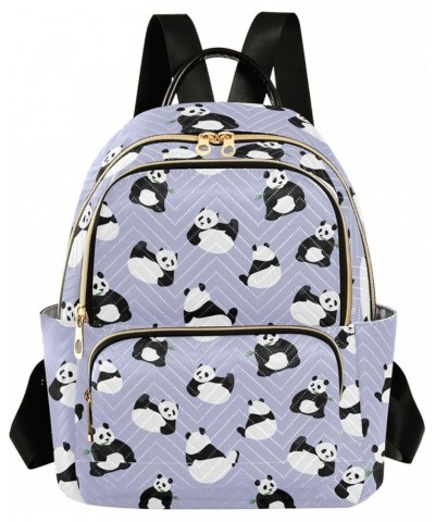 Cute Panda Pattern Mini Backpack Purse for Women, Lovely Animals Travel Backpack Fashion Backpack Lightweight Shoulder Bag Sm...