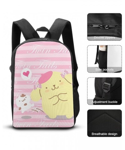 Travel Bag Fashion Po M Pom Pur in Backpack Printed Casual Daypack Multipurpose Bag 17inch Style $20.30 Backpacks